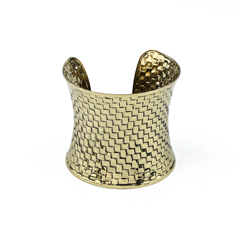 Dayoff European Vintage Gold Color Wave Dot Bracelet Open Ajustable Wide Cuff Bangle Carving  India Women Jewelry B13