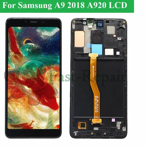 OLED Quality 6.3'' LCD For Samsung Galaxy A9 2018 A920 A920F A920F/DS LCD Display Touch Screen Digitizer Assembly with frame