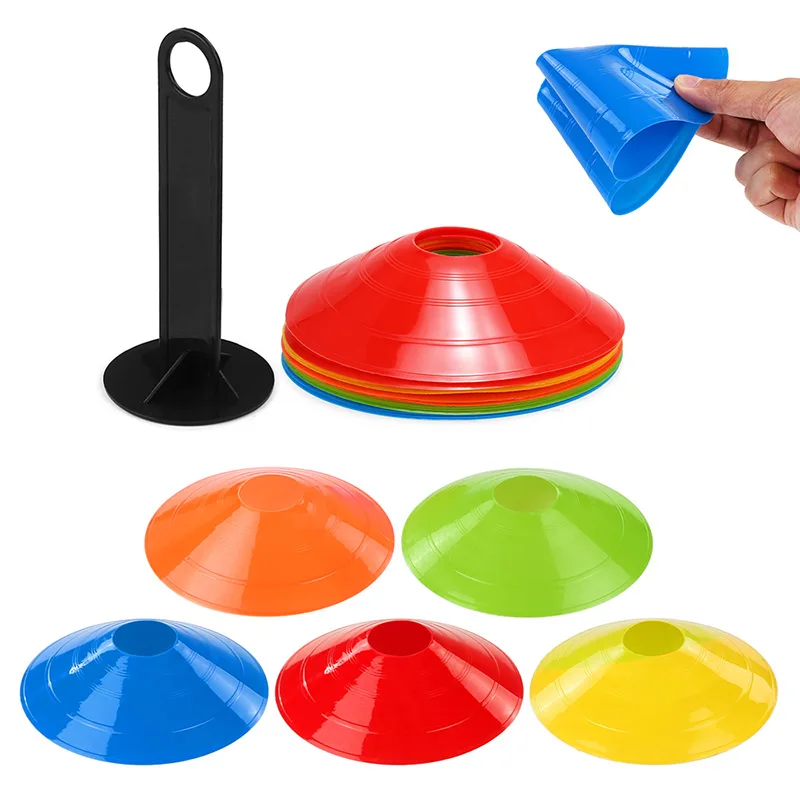 

15/25pcs Disc Cones Agility Training Soccer Cones with Holder for Training Football Kids Sports Field Space Cone Markers Ball