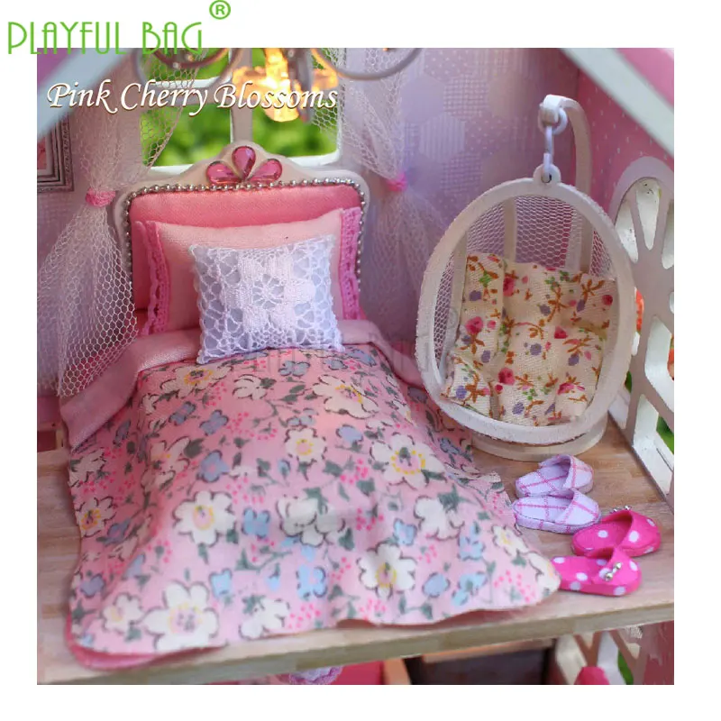 PB Playful bag Adult fun toys zhiqu house diy hut pink hand-assembled model girl girlfriend birthday child gift ZD23