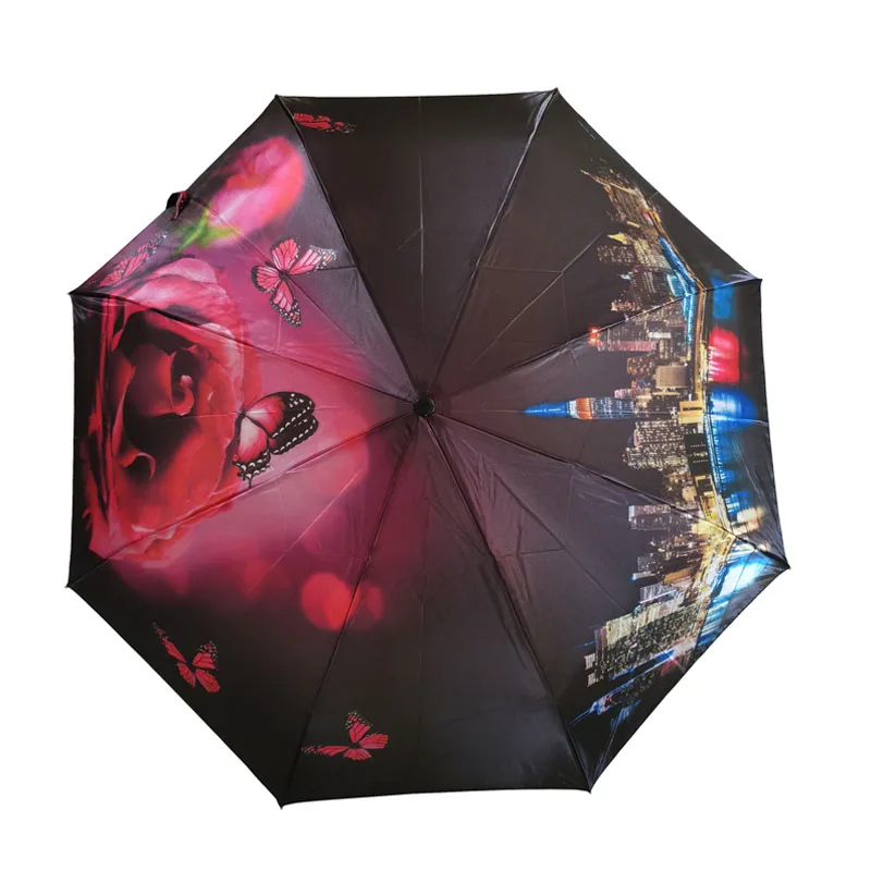 

Fashion Automatic Umbrella Rain Women 23”8K Women’s Umbrella Colorful Satin Fabric Parasol Складной зонтик Windproof Waterproof