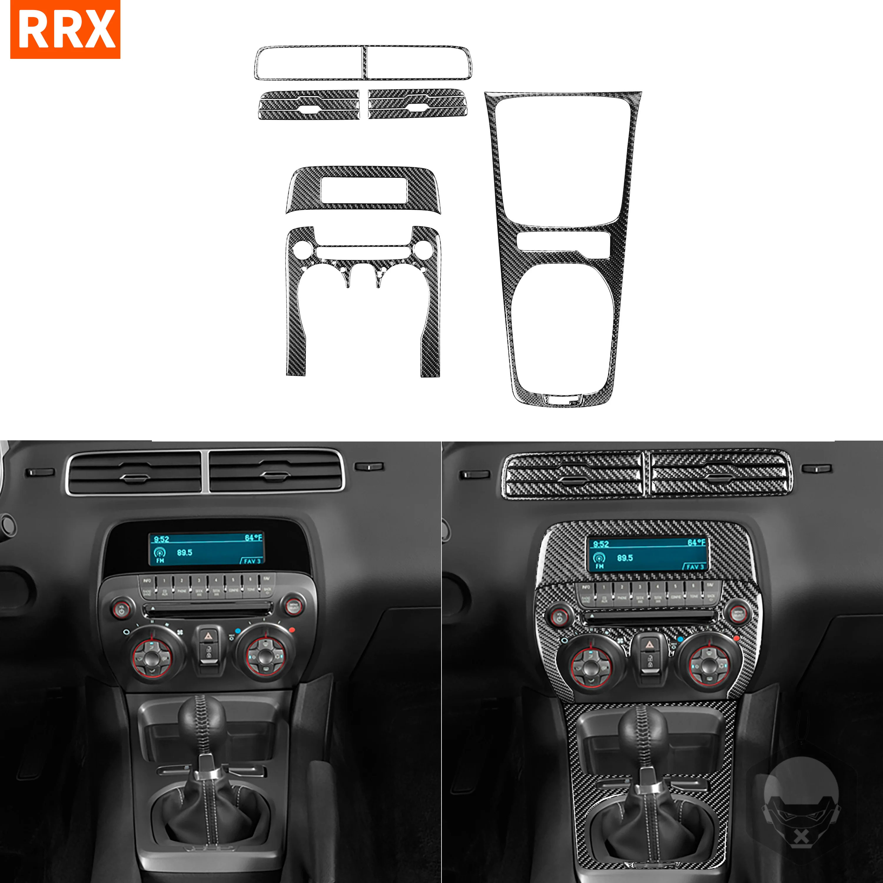 

For Chevrolet Camaro 2010-2011 Carbon Fiber Sticker Radio CD Gear Shift transmission Panel Car inside decorative Accessories