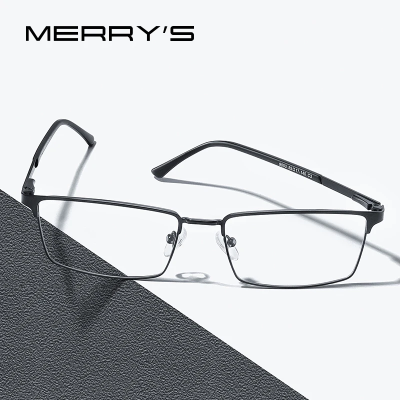 MERRYS DESIGN Men Luxury Titanium Alloy Optics Glasses Male Ultralight Eye Myopia Hyperopia Prescription Eyeglasses S2063
