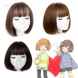Undertale Frisk Cosplay Wig Short Red Heat Resistant Synthetic Hair Wig + Wig Cap