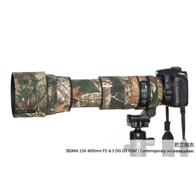 ROLANPRO Lens Camouflage Coat Rain Cover for SIGMA 150-600mm F5-6.3 DG OS HSM Contemporary (AF Version) Lens Protective Sleeve