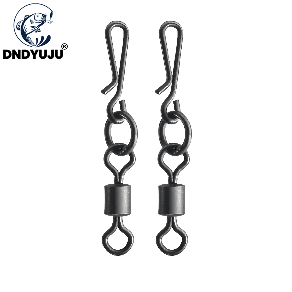 DNDYUJU 20pcs Carp Fishing Accessories Quick Change Flexi Ring Swivel with Hanging Snap Matt Black Fishing Safety Carp Tackle