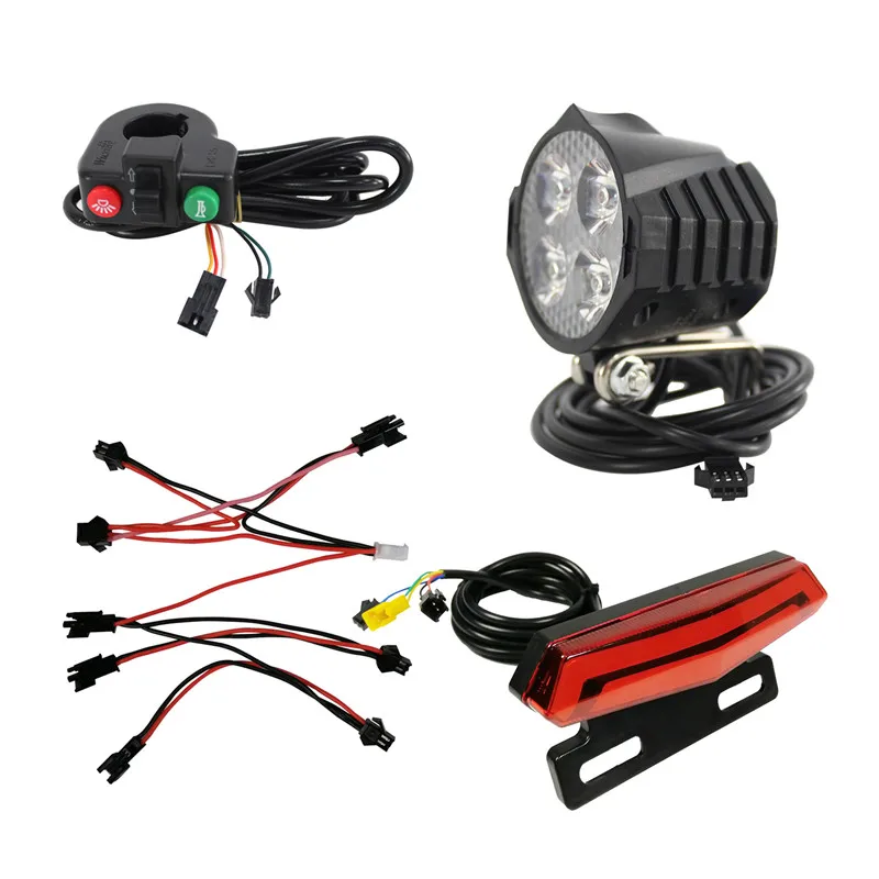 Elektryczny reflektor LED, przednie i tylne światła ostrzegawcze, nocny reflektor, reflektor do jazdy na rowerze EBike, wolny od DUTY, 12 V, 36 V,