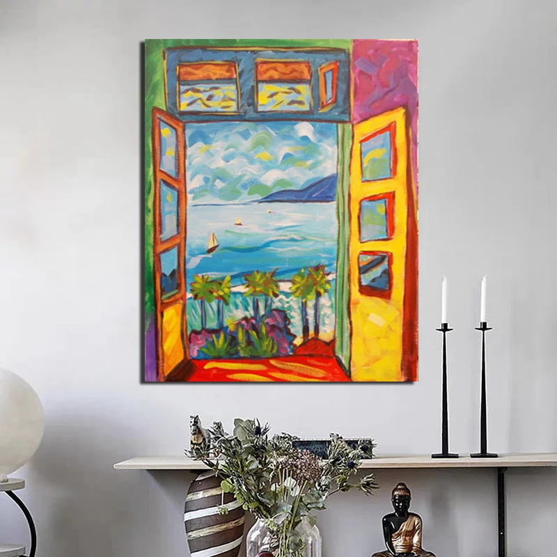 Famous Painter Matisse Landscape Painting Sight Outside The Window Wall Art Canvas Posters And Prints Canvas Painting Decorative