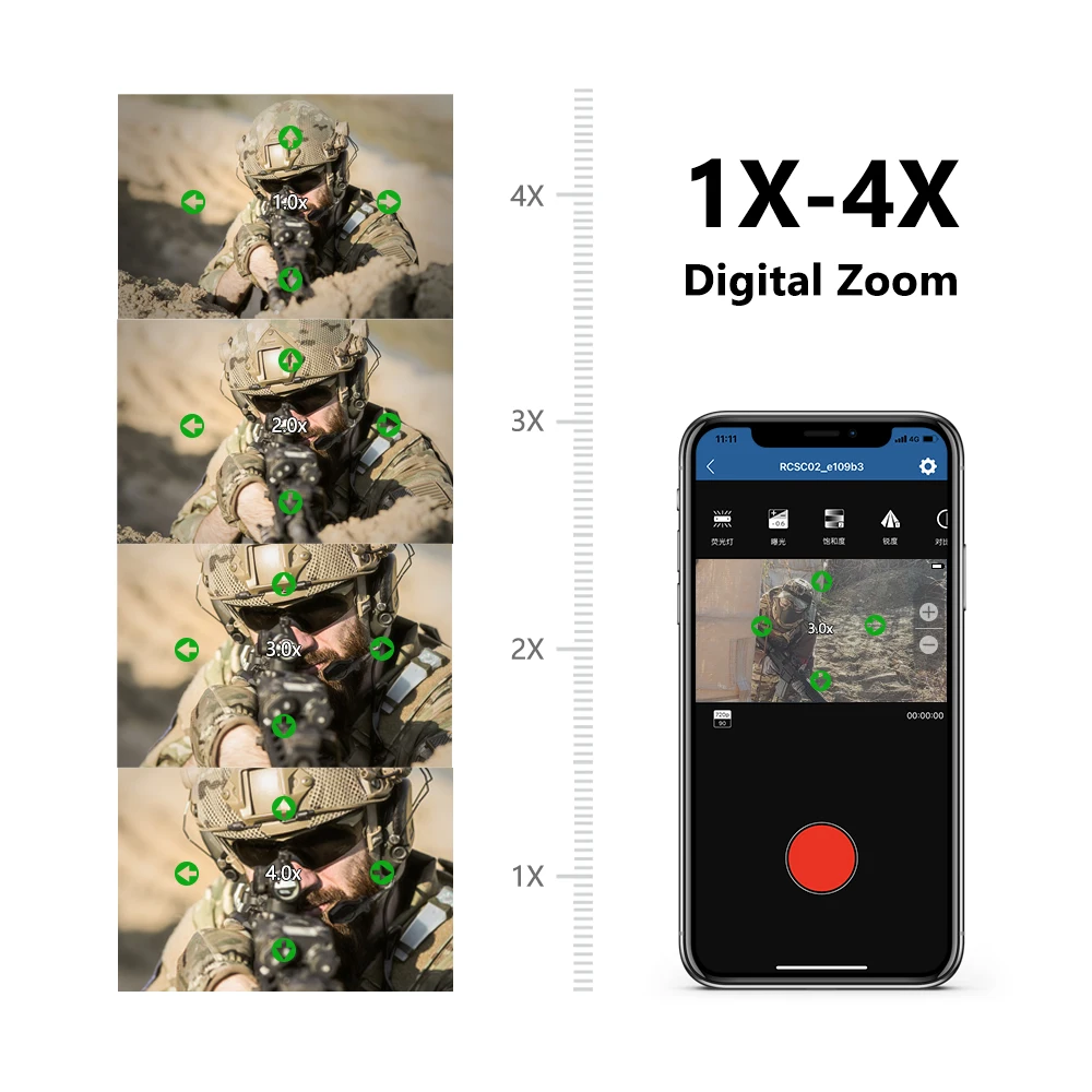 RunCam Scope Cam 2 4K Airsoft Camera Digital Zoom Customized Crosshairs IP64 WaterProof Paintball APP 1400mAh 128G Scopecam