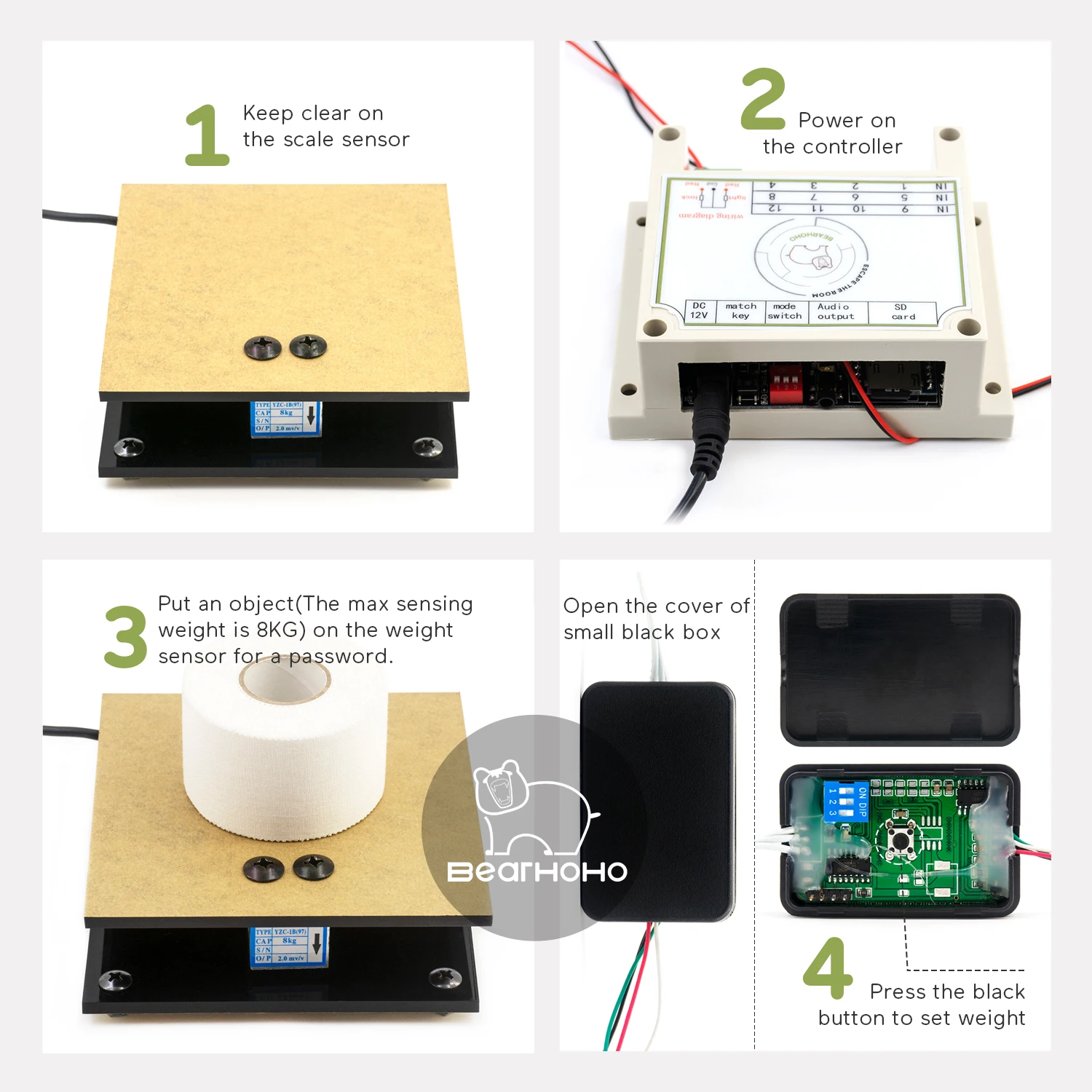 Imagem -06 - Escape Room Adereços Quebra-cabeças Escala Sensor Colocar o Peso Certo no Sensor de Escala para Abrir 12v em Bloqueios para Sala de Fuga e Jogo de Saída