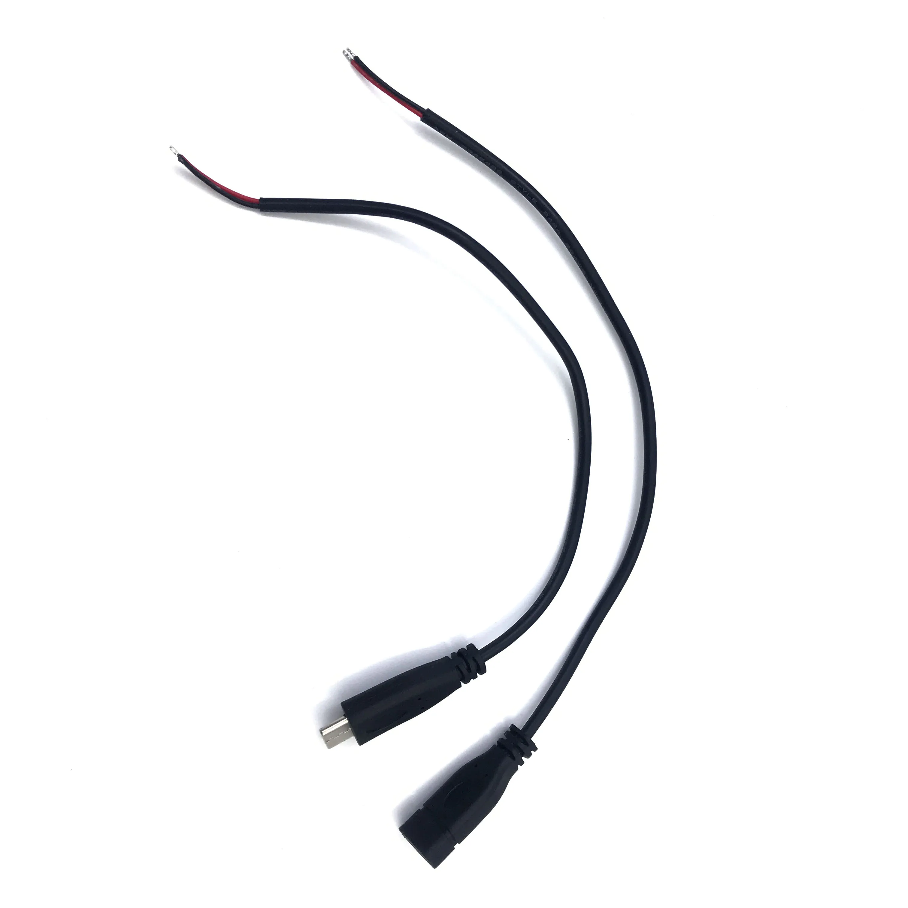 high quality 20cm Black Type-c Usb FeMale male  Plug 2 4 wire Power Cable Cord stripped Maximum current 3A for Raspberry pie DIY