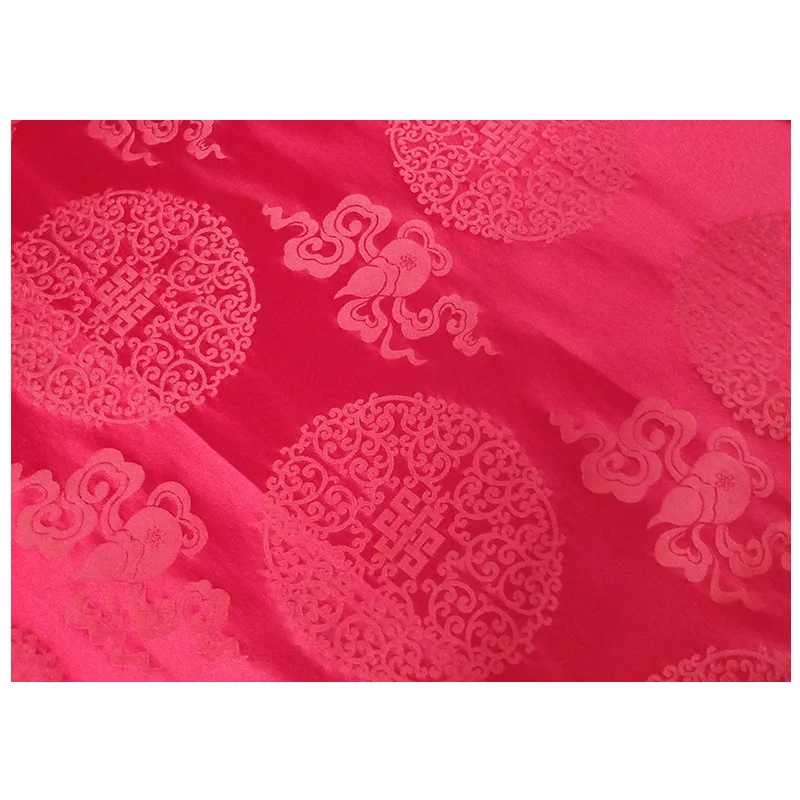 100% Real Silk  Jacquard Brocade Cloth  fabric Texture Cheongsam Satin China Antique Style Chinese Clothing Tibetan Robe/0.5m