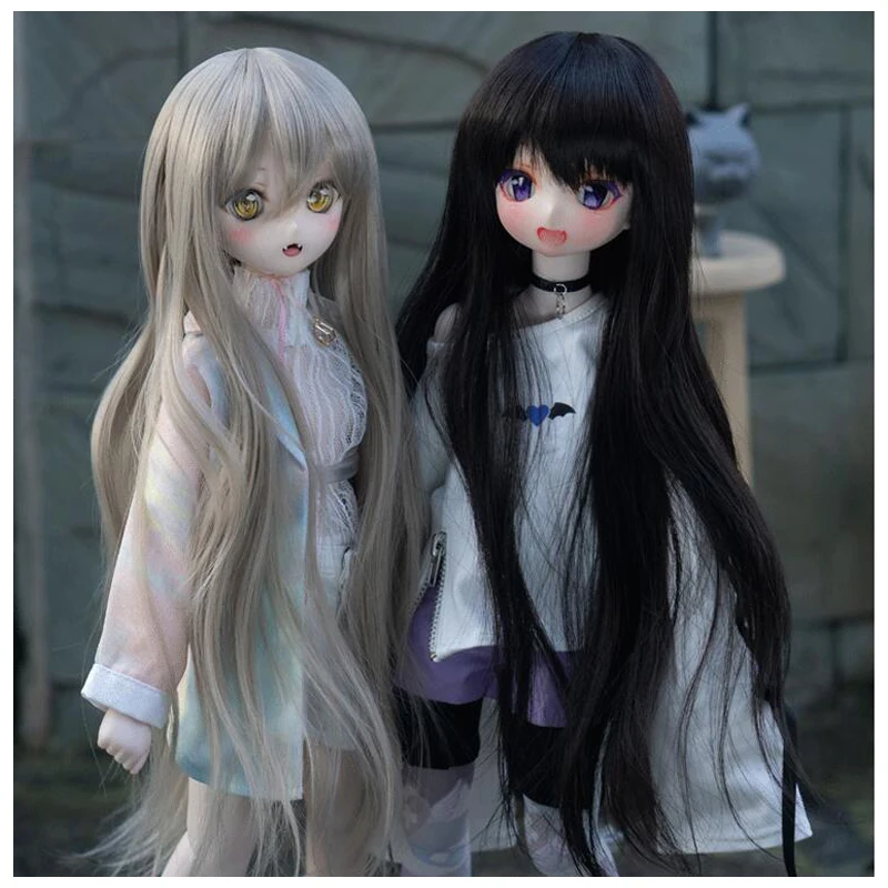 

Женские детские игрушки BJD DD SD MSD 1/3 1/4 1/6 аксессуары для куклы парик из высокотемпературного шелка длинные вьющиеся волосы 1 шт.