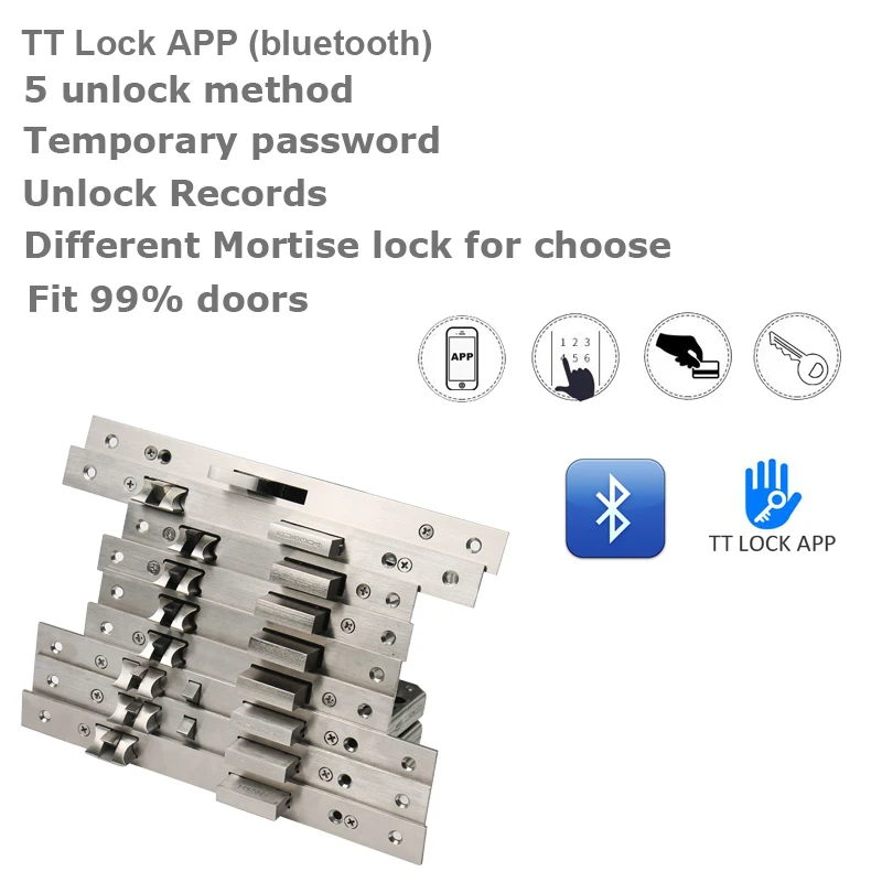 Imagem -03 - Nova Fechadura da Porta de Impressão Digital Wifi Bluetooth tt Lock App Fechadura Eletrônica Digital 13.56mhz Etiquetas Cartão Bloqueio do Hotel Trava Dupla x2