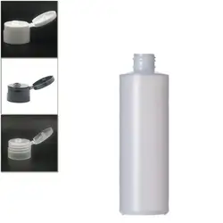 60/120ml/250/500ml 4/8oz empty plastic soft Squeeze , natural-colored HDPE cylinder round bottle  with Flip Top disc spouted cap