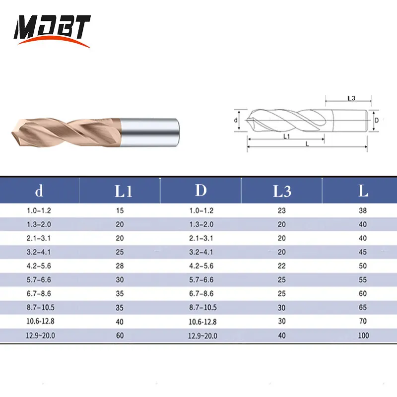 Trapano a spirale in metallo duro integrale 1mm - 10mm utensili di perforazione per tornio CNC punte per lavorazione dei metalli punta elicoidale HRC55 trapano con impugnatura diritta