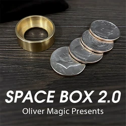 Space Box 2.0 By Oliver Magic Gimmick Coin Magic Tricks Magician Box Close Up Magic Illusions Prop Money Visual Magic Effect Fun