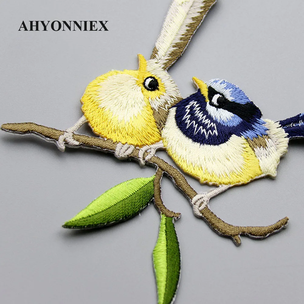 AHYONNIEX Hohe Qualität Vogel Patch Stickerei Aufkleber Eisen auf Patches für kleidung applique stickerei DIY Kleidung Zubehör – Detail 8