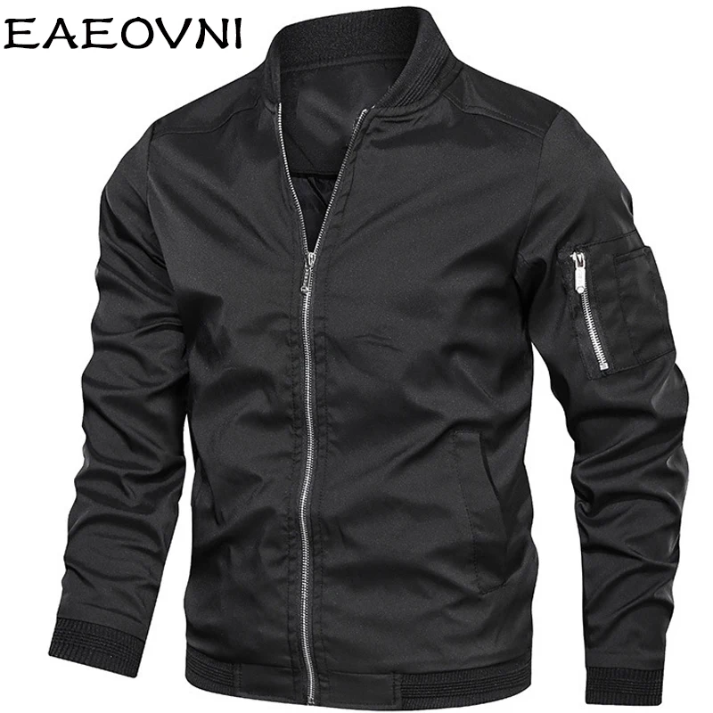 

EAEOVNI Autumn Bomber Jacket Men Plus Size Streetwear Slim Fit Baseball Collar Jackets Coats Casual Outwear Clothing Tops M-6XL