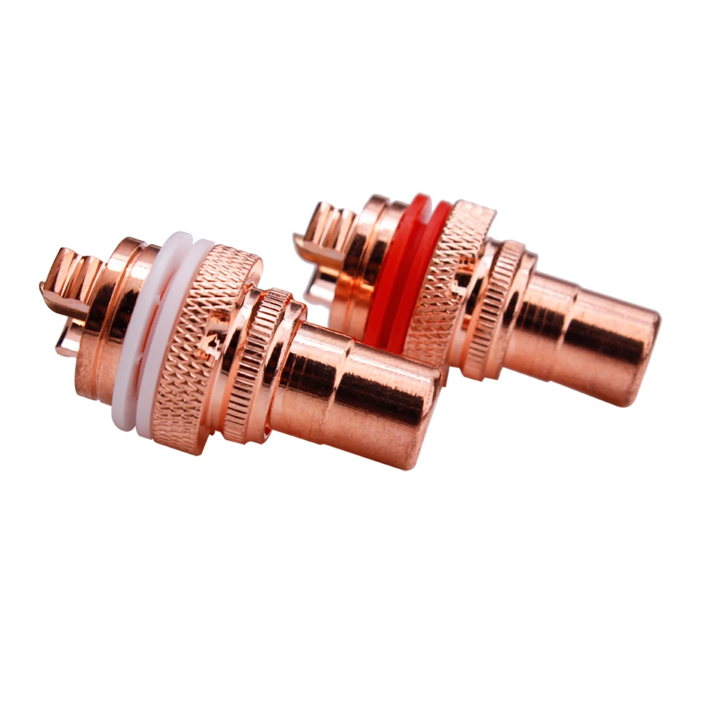 YYAUDIO DIY Set of 4 Quality Rca Plug red copper plated RCA Plug Socket Connectors YY-816-U for CD Player Free Shipping
