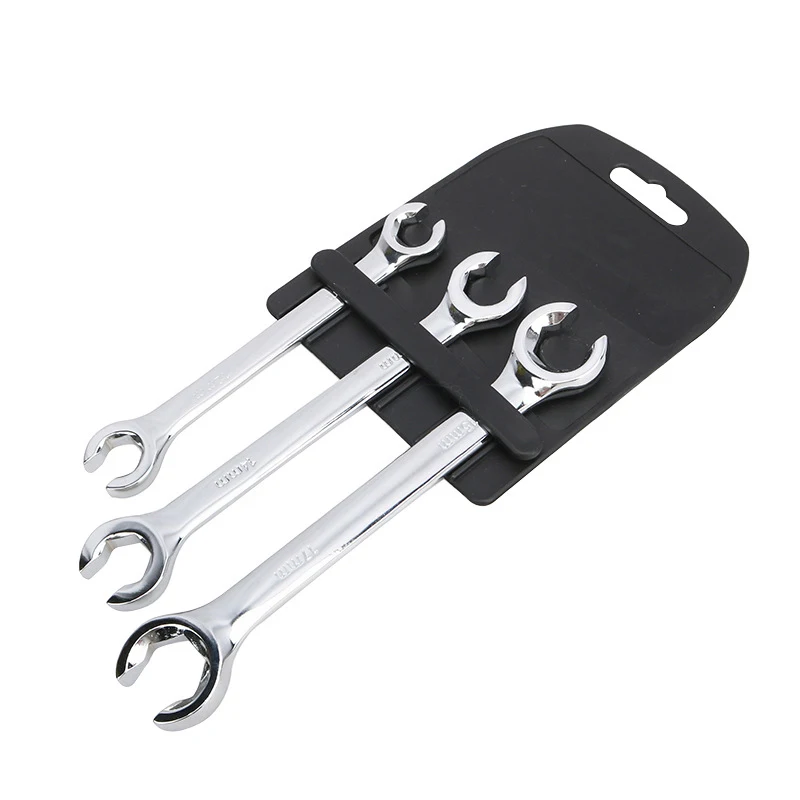 

3Pcs 10-17mm Oil Pipe Flare Nut Wrench Set Of Keys Multitools Full Polish High Torque Hand Tool Brake Wrench For Car Repair