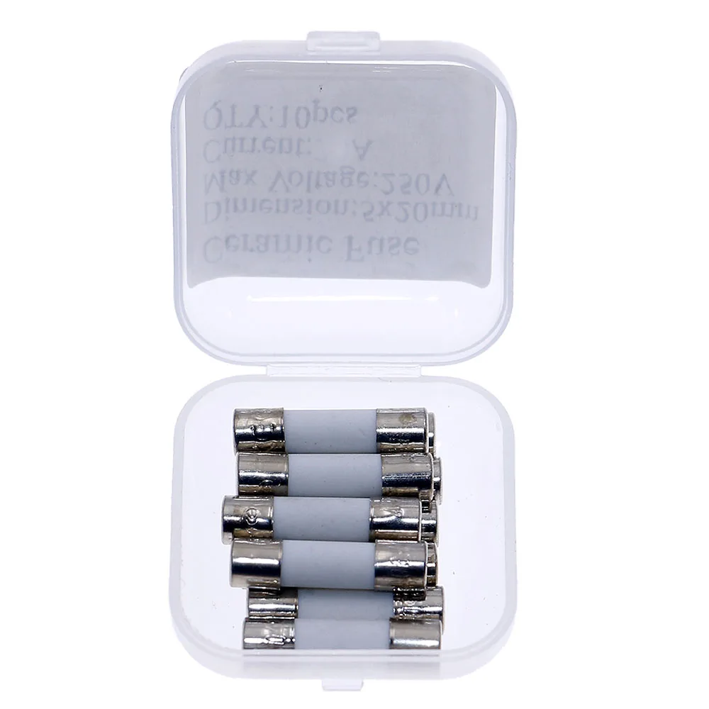 Bezpiecznik ceramiczny 5*20mm Fast Blow 250V 0.1A 0.25A 0.5A 1A 2A 2.5A 3A 3.15A 4A 5A 6A 6.3A 8A 10A 15A 16A 20A 30A