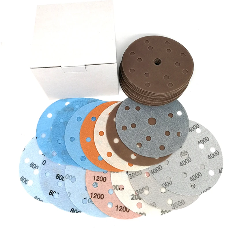 Disques de ponçage pour peinture, 6 pouces, 150mm, 15 trous FV, super fin, humide/sec, avec crochet et boucle, pour carrosserie automobile, grain 600 #-4000 #