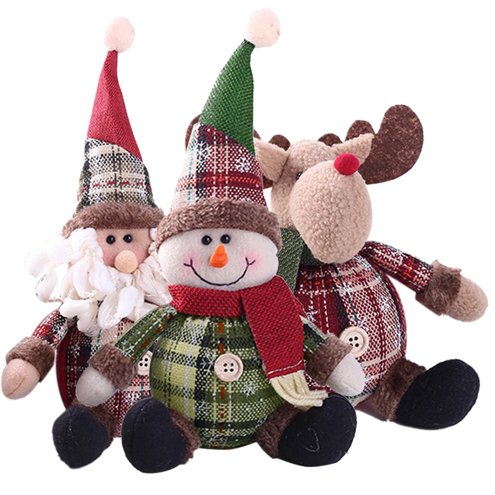 Christmas Santa Claus Snowman Dolls 2025 New Year Ornament Elk Doll Decoration Merry Christmas Party Gifts 2024Xmas Navidad