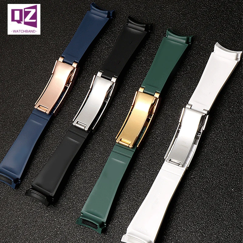 rubber Silicone Watchband 20mm 21mm For submariner DEEPSEA Oysterflex rolex-Strap Watches Band GMT bracelet watch