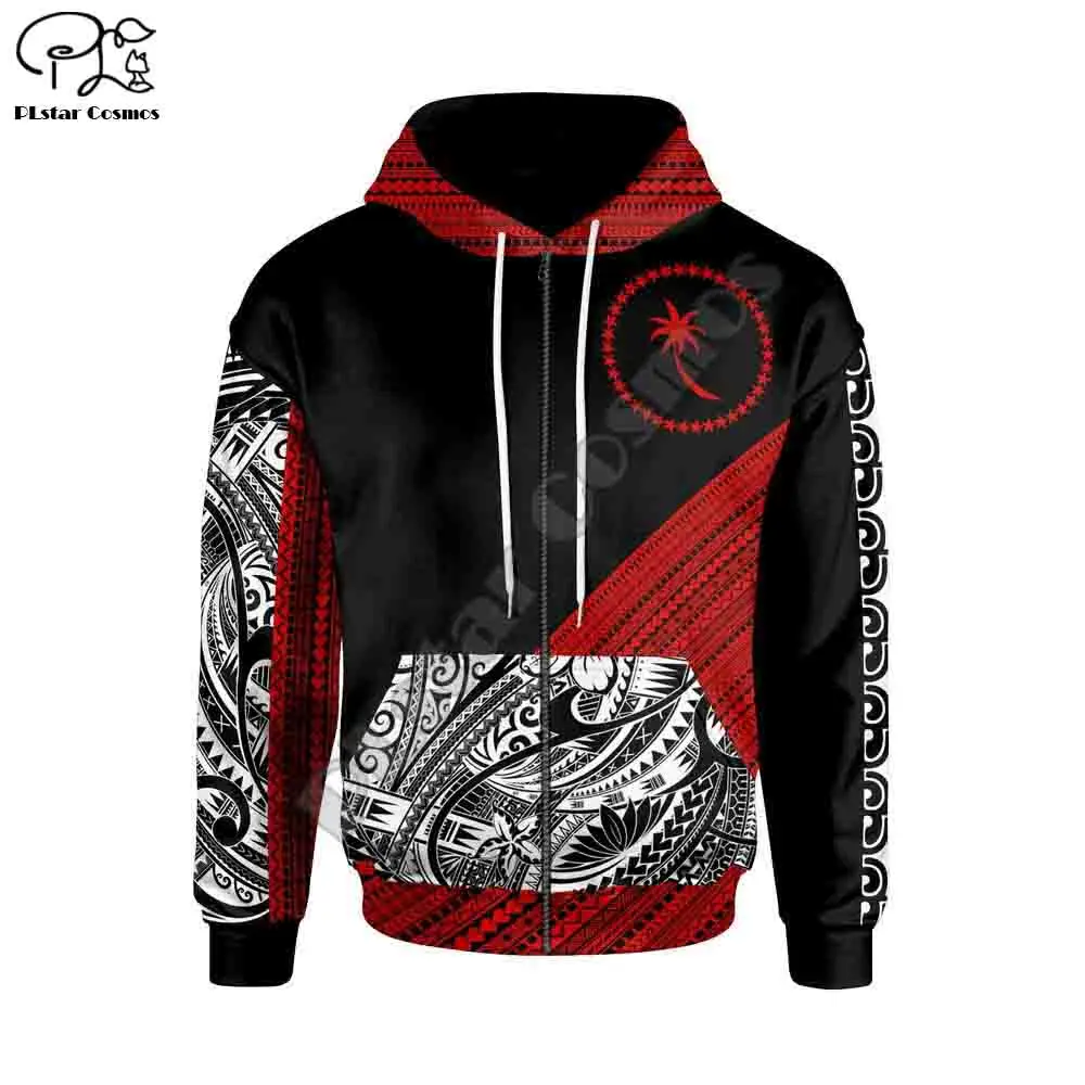 PLstar Cosmos 3DPrint Tribal Chuuk Polynesian Tropical Flowers Hibiscus Tattoos Harajuku Streetwear Funny Unisex Zip Hoodies-a29