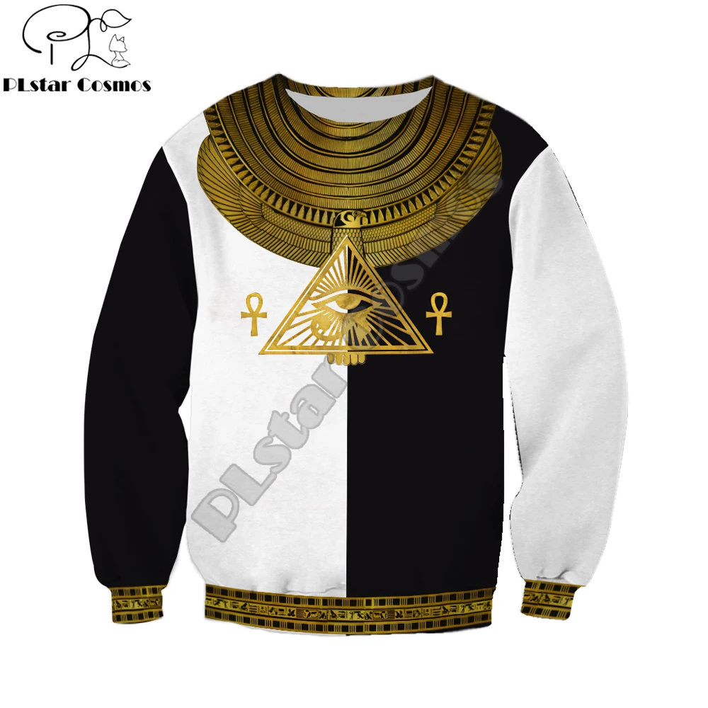 Sudadera con Capucha Horus – Egipcio 3D Blanco y Negro Unisex - imagen 4