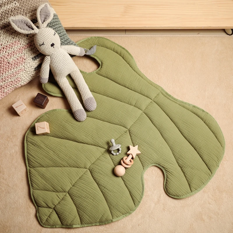 70*71CM Baby Crawling Mat 100% Cotton Turtle Back Leaf Newborn Play Mat Soft Floor Mat Room Decoration Baby Activity Supplies