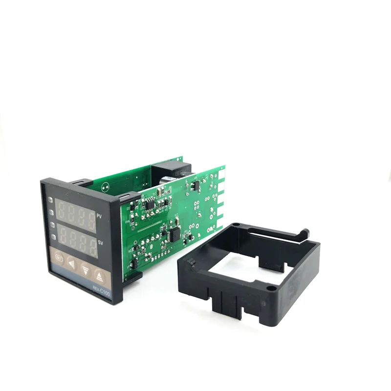 REX-C100 dijital termostat PID sıcaklık kumandası SSR çıkışı + Max.40A SSR röle + K termokupl prob ısı emici 0-1300C