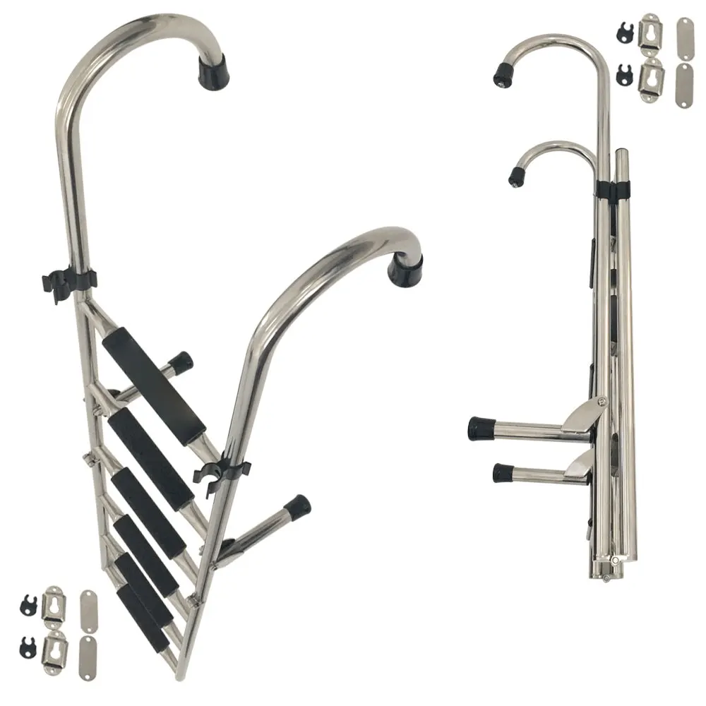 1.41m 5 accessori per barche a gradino marine sotto la piattaforma scala per barche scala telescopica per imbarco in acciaio inossidabile