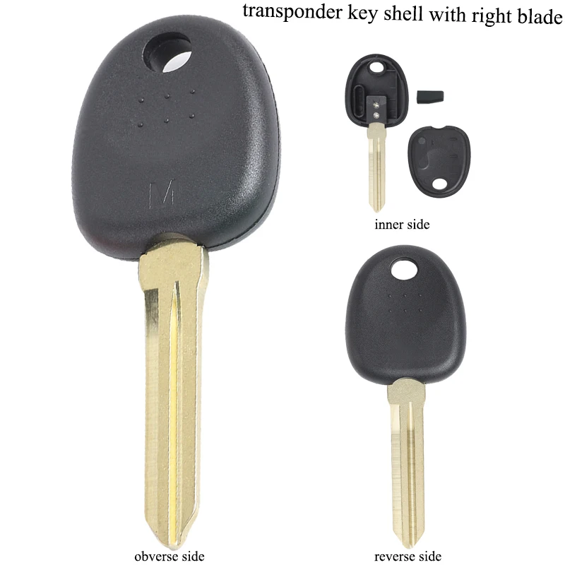 Keyecu Transponder Auto Chiave Fob ID46 Chip per Hyundai Coupe Tucson Elantra Accent Santa Fe i10-Sinistra/Destra lama