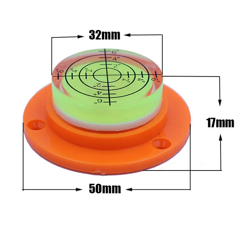 Qase universal redondo nível de espírito bolha indicador de nível de água ferramenta de medição dia50mm * 17mm