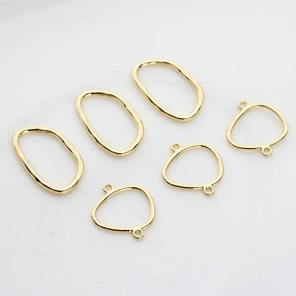 Zinc Alloy  Hollow Mini Geometric Charms Linker Connector 10pcs/lot For DIY Jewelry Earrings Making Finding Accessories