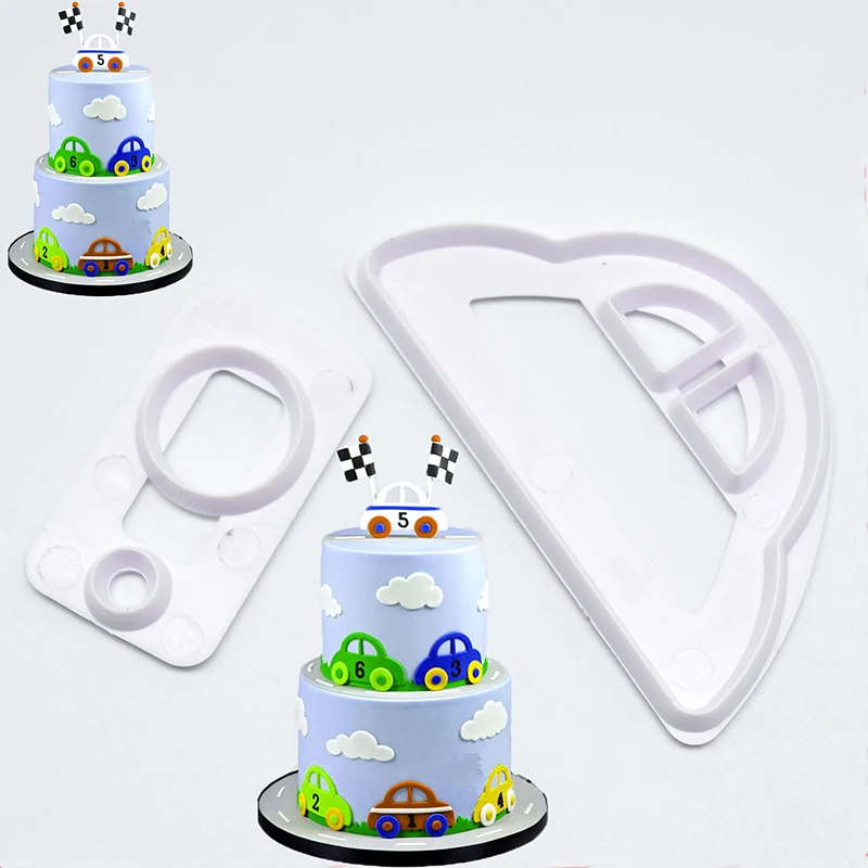 2Pcs 3D Small Car Plastic Fondant Cutter Cake Sugarcraft Mold Fondant Cupcake Decorating Tools For Biscuit Cupcake Pastry