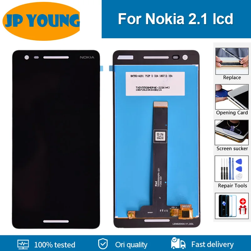 

Original IPS 5.5" For Nokia 2.1 N2.1 TA-1080 TA-1084 TA-1086 LCD Display Touch Screen with Frame Digitizer Replacement Assembly