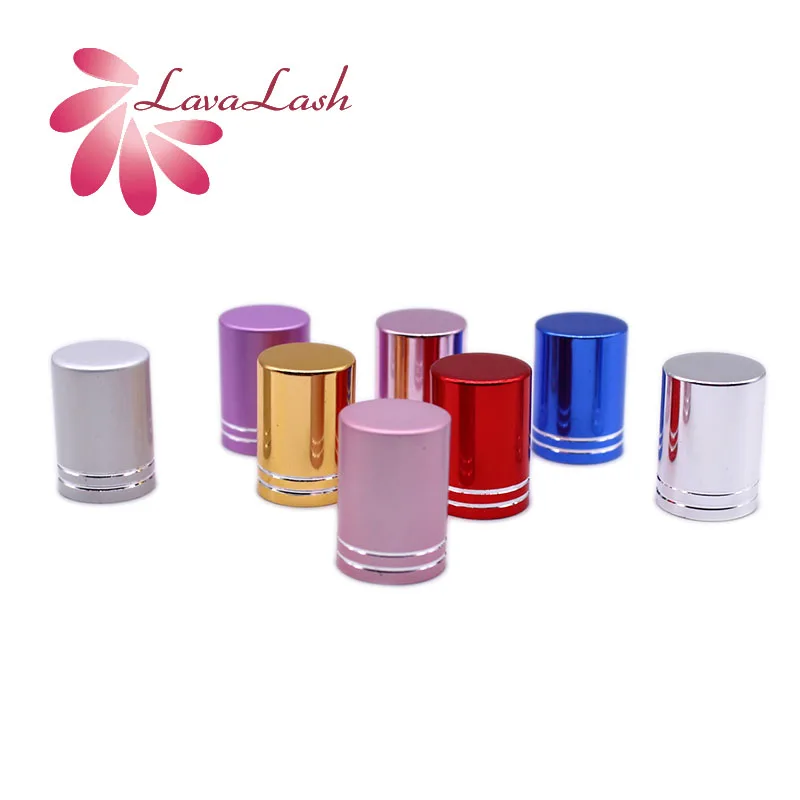 

Colorful Cap Metal Lip for Eyelash Extensions Glue Packaging Bottle Growth Liquid Packing Container Makeup Tools Beauty Shop