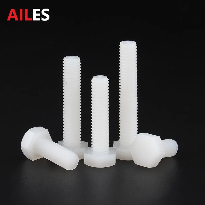 

M3 M4 M5 M6 Nylon External Hexagon Head Bolts Outer Hex Head Insulation Plastic PC Screrws