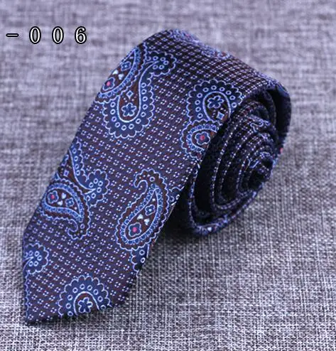 Ricnais Brand 6cm Slim Paisley Plaid Mens Tie Bule Red Jacquard Classic Skinny Necktie Suit Business Wedding Gravata Accessories