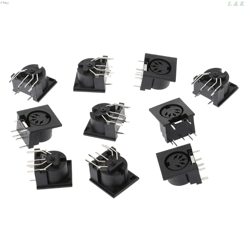 10 Pcs/Set PCB Panel Mount Female Connector DIN5 DIN 5-Pin Jack DS-5-01 MIDI