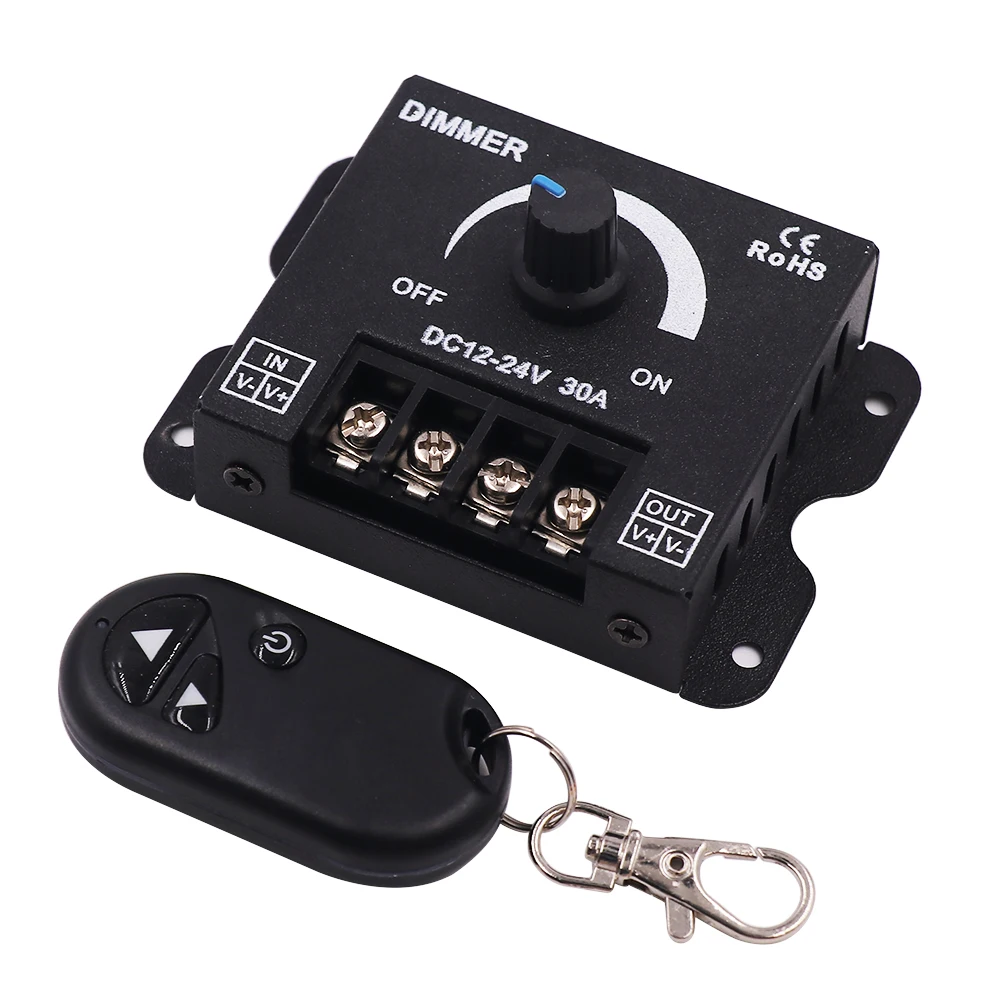 3 Button RF Wireless Remote Controller Keychain Switch DC 12V 24V 4 Channels Dimmer Iron Shell Waterproof Knob Switching Control