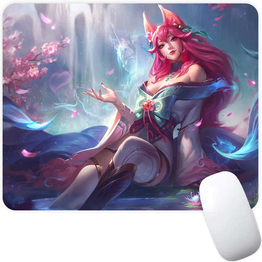 Nhỏ Miếng Lót Chuột Chơi Game Máy Tính Mousepad PC Game Thủ Chuột Thảm Laptop Mausepad Liên Minh Huyền Thoại Gợi Cảm Ahri Bàn Phím Thảm Bàn Làm Việc miếng Lót