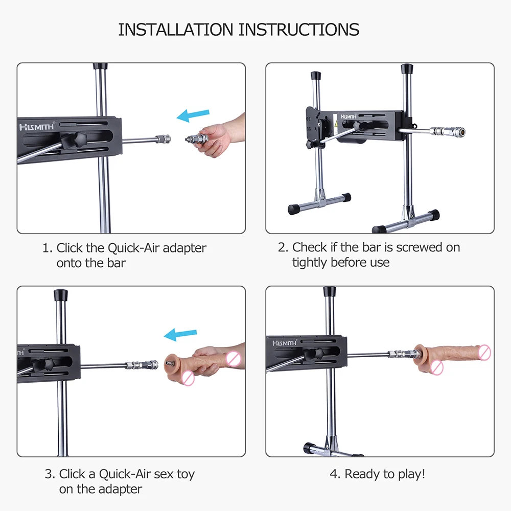 Hismith KlicLok System Adapter, Convert to Quick Air Connector, All-Metal Self-Lock Dildo Adapter Sex Machines Attachments