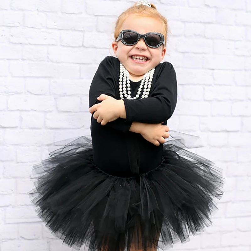 Little Black Tutu Skirts for Baby Girls Short & Sweet Style Baby Birthday Tutu Black Tulle Cosplay Dance Party Tutu Skirts