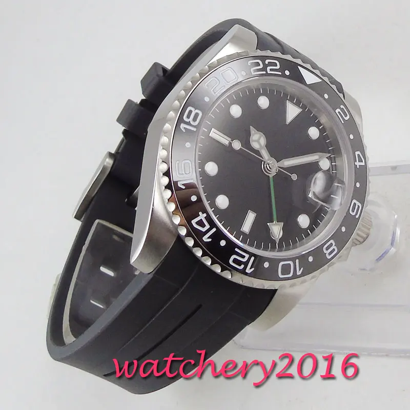 

40mm PARNIS Sterile Dial sapphire glass Date GMT Automatic Movement men's Watch