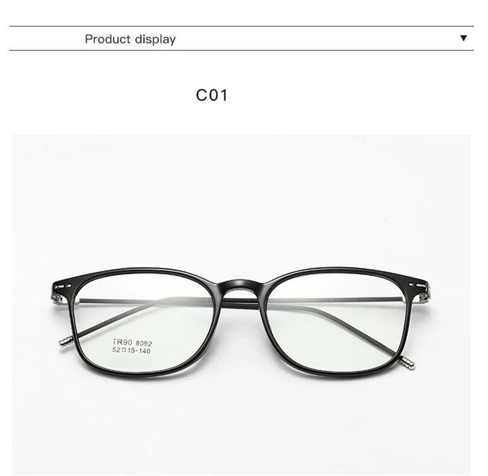 TR90 Quadratische Korrektionsbrille, Unisex, Stahldrahtbein, Kurzsichtigkeitsbrille, transparente Dioptrien -0,5 -1,0 -1,5 -2,0 bis -6,0 – Detail 9