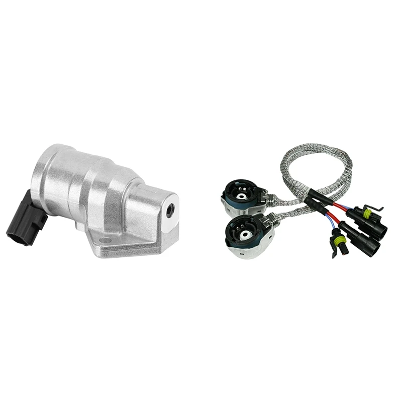 1 Pcs ZM01-20-660 ZM0120660 Idle Air Control Valve & 2 Pcs Xenon Bulb Adapters Wire Harness Connector Cable Socket